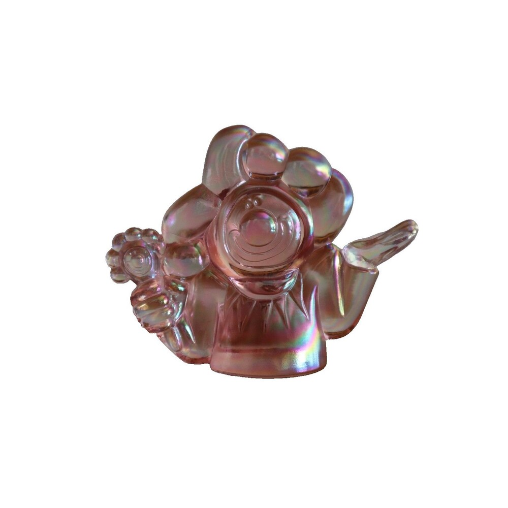 Fenton Carnival Glass Iridescent Pink Clown Figurine Paperweight 4" 1980s 1990s